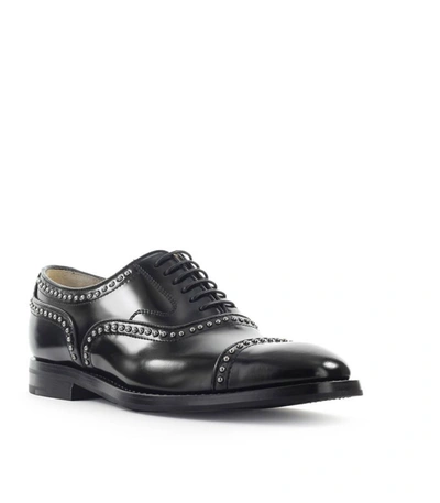 Shop Church's Polished Fume Black Anna Met Oxford Lace-up