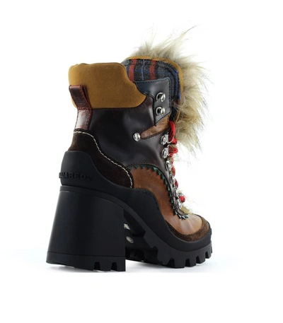 Shop Dsquared2 Queen Peak Brown Heleed Ankle Boot In Multicolor