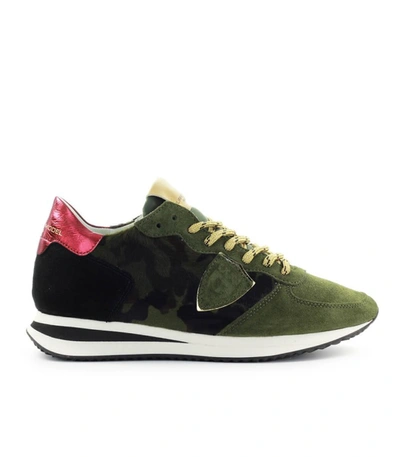 Shop Philippe Model Trpx Pony Camouflage Military Green Sneaker