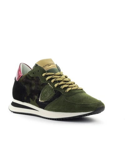 Shop Philippe Model Trpx Pony Camouflage Military Green Sneaker
