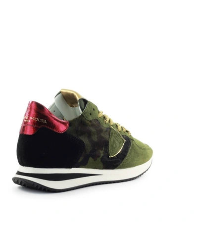 Shop Philippe Model Trpx Pony Camouflage Military Green Sneaker