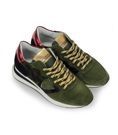 Shop Philippe Model Trpx Pony Camouflage Military Green Sneaker