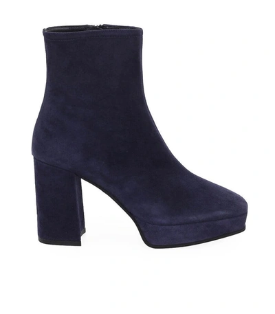 Shop Roberto Festa Vaud Navy Blue Suède Ankle Boot