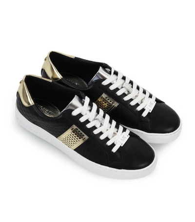 Shop Michael Kors Irving Stripe Lace Up Black Sneaker