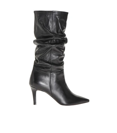 Shop Pinko Black Nappa Leather Mezcal Boot