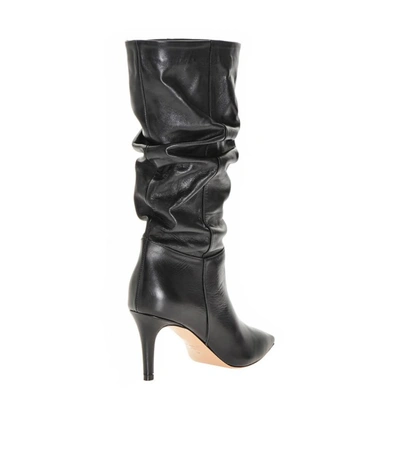 Shop Pinko Black Nappa Leather Mezcal Boot