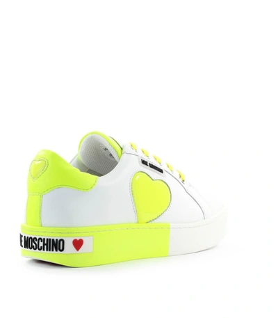 Shop Love Moschino White Yellow Sneaker