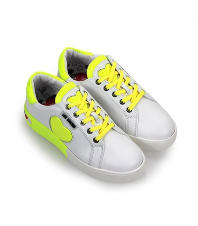 Shop Love Moschino White Yellow Sneaker