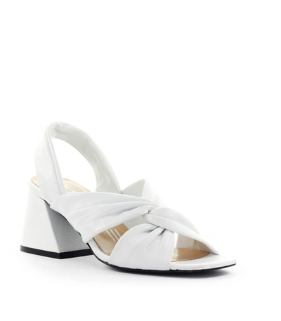 Shop Strategia Linda White Nappa Half-heeled Sandal