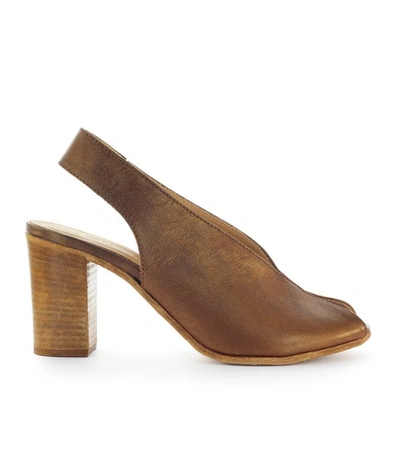 Shop Lemaré Light Brown Leather Open Toe Sandal