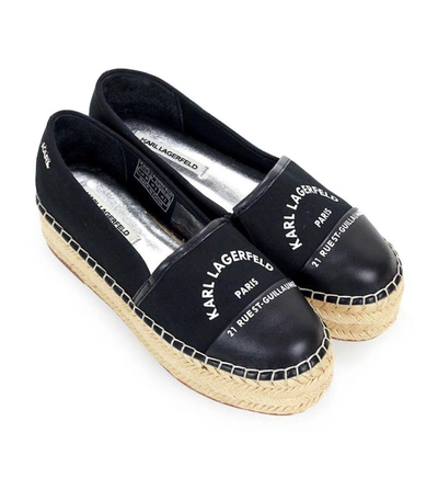 Shop Karl Lagerfeld Kamini Rue St Guillame Black Platform Espadrilles