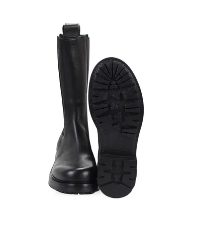 Shop Elena Iachi Black Leather High Chelsea Boot