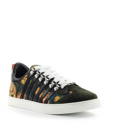 Shop Dsquared2 Low Sole Tiger Print Flowers Sneaker In Multicolor