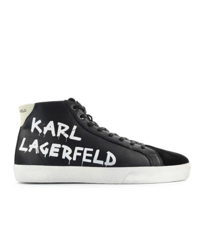 Shop Karl Lagerfeld Skool Black High Sneaker