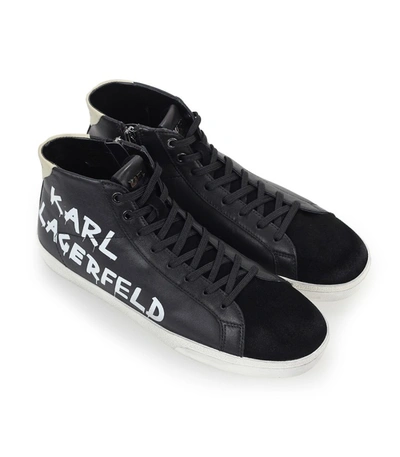 Shop Karl Lagerfeld Skool Black High Sneaker