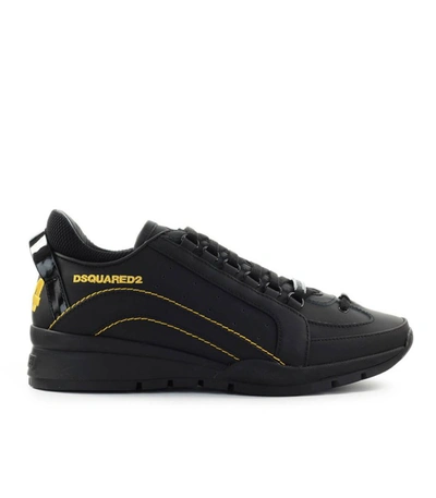 Shop Dsquared2 551 Black Yellow Sneaker