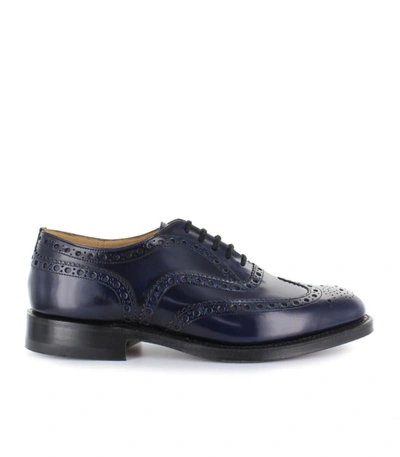 Shop Church's Burwood Light Navy Lace Up In Blue