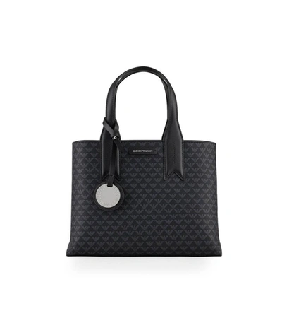Shop Emporio Armani Black Monogram Handbag