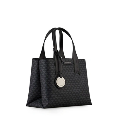Shop Emporio Armani Black Monogram Handbag