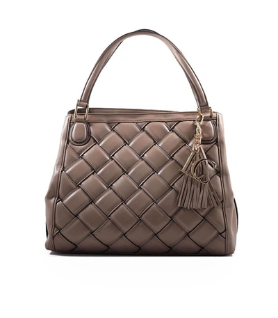 Shop La Carrie Woven Taupe Shopping Bag In Beige