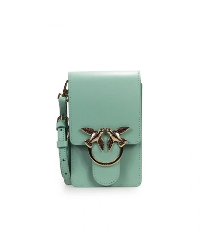 Shop Pinko Love Smart Simply Aqua Green Crossbody Bag