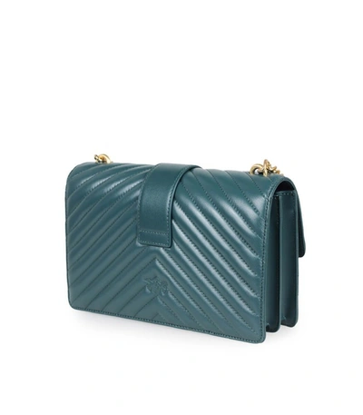 Shop Pinko Love Classic Icon V Quilt Cl Dark Green Crossbody Bag