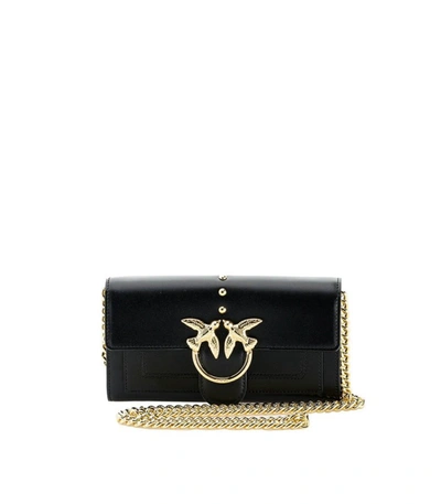 Shop Pinko Love Wallet Simply 2 C Black Wallet With Chain