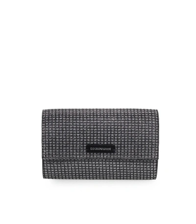 Shop Emporio Armani Black Silver Wallet With Chain