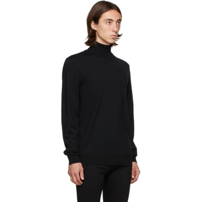 Shop Hugo Black Wool San Thomas Turtleneck In 1 Black