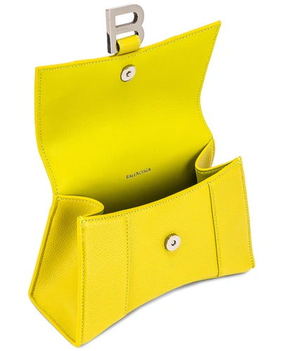 Shop Balenciaga Xs Hourglass Top Handle Bag In Lime