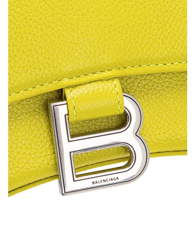 Shop Balenciaga Xs Hourglass Top Handle Bag In Lime