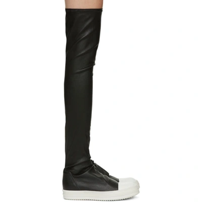 Shop Rick Owens Black Stocking Sneaker Boots In 91 Blk/whit