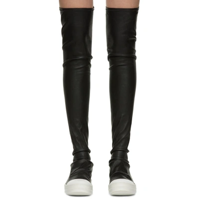 Shop Rick Owens Black Stocking Sneaker Boots In 91 Blk/whit