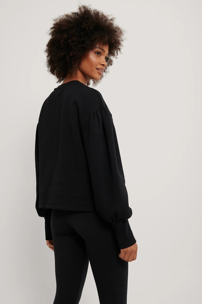 Shop Na-kd Reborn Puff Shoulder Sweatshirt Black