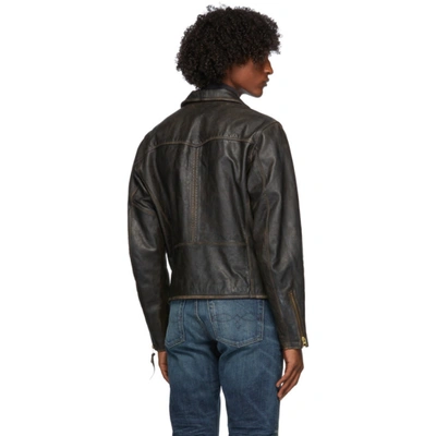 Shop Rrl Black Leather Marshall Jacket