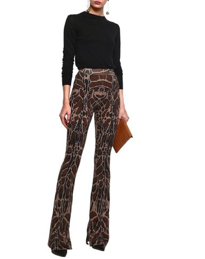 Shop Roberto Cavalli Woman Pants Dark Brown Size 6 Wool, Polyamide, Elastane