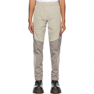 Shop Arnar Mar Jonsson Grey & Beige Patch Engineered Track Trousers In Grey/beige