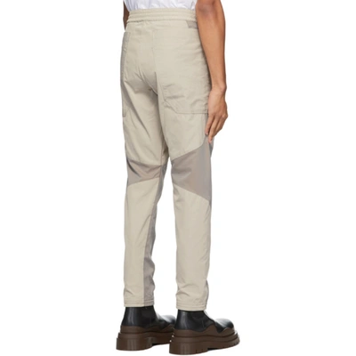 Shop Arnar Mar Jonsson Grey & Beige Patch Engineered Track Trousers In Grey/beige