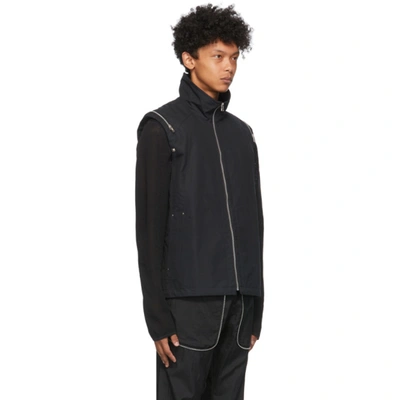 Shop Arnar Mar Jonsson Black Convertible Vest Jacket
