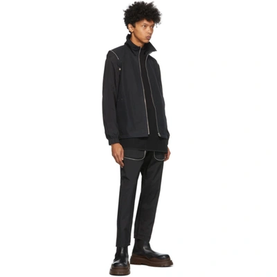 Shop Arnar Mar Jonsson Black Convertible Vest Jacket