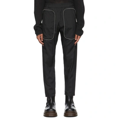 Shop Arnar Mar Jonsson Black Ripstop Zip Lounge Pants