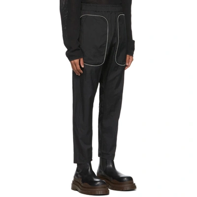 Shop Arnar Mar Jonsson Black Ripstop Zip Lounge Pants