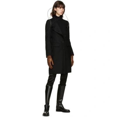 Shop Ann Demeulemeester Black Wool And Cashmere Coat In 099 Black