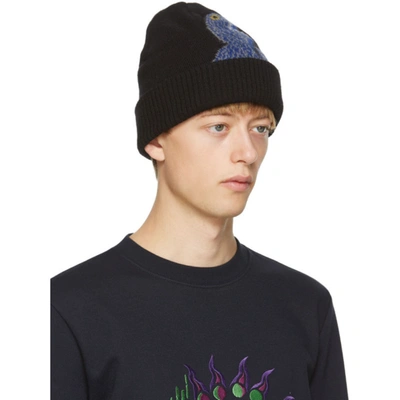 Shop Ps By Paul Smith Black Dino Beanie In 79 Black