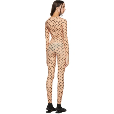 Shop Marine Serre Tan Iconic Moon Jumpsuit In 70 Tan