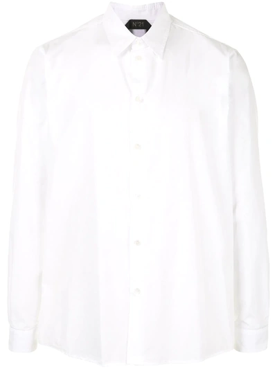 Shop N°21 Panelled Long-sleeve Shirt In White