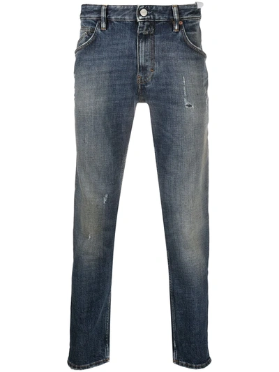 Shop Closed Mid-rise Slim-fit Jeans In Blue