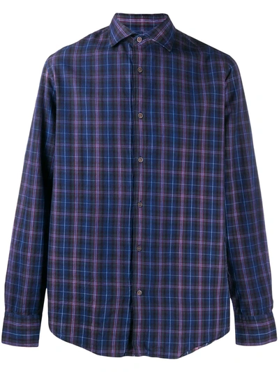 Deperlu Checked Cotton Shirt In Blue