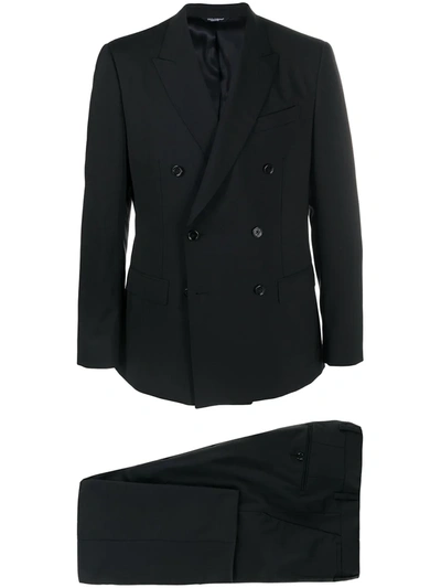 Shop Dolce & Gabbana Double-breasted Suit In Black