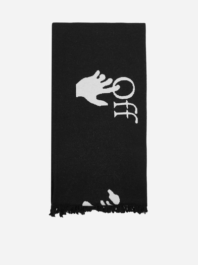 Shop Off-white Ow Logo Cotton-blend Scarf